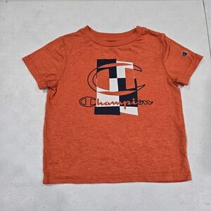 Champion Orange Graphic Tee with Navy & White Logo